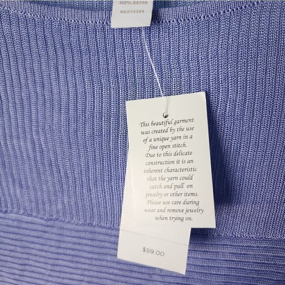 Chico's travel collection love lacey 3/4 sleeve lilac iris lagenlook sweater - Picture 6 of 13